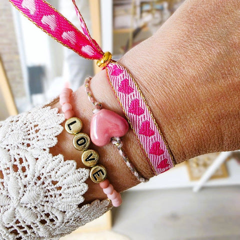 Ibiza Boutique - Armband HERZCHEN Vintage Pink